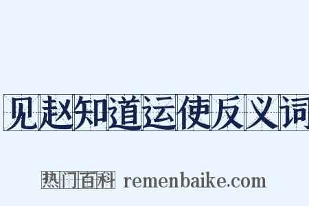 见赵知道运使反义词是什么意思的图片